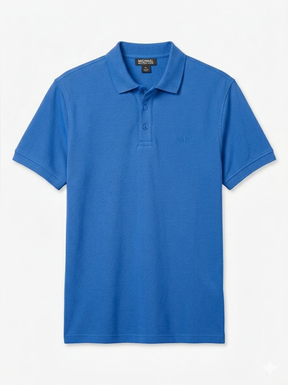 Michael Kors Men's Blue Short Sleeve Piqué Polo Shirt L